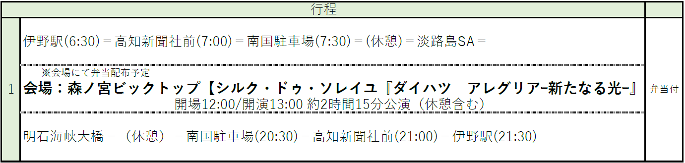 行程表