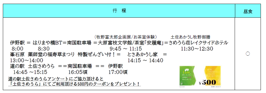 行程表