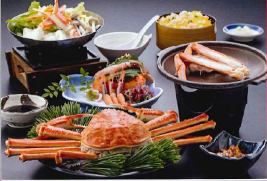 旬の味覚カニフルコース＆ 鳥取砂丘「砂で世界旅行　日本編」