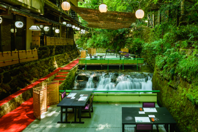 京都・貴船　老舗料亭「ひろや」川床料理のご夕食2日間